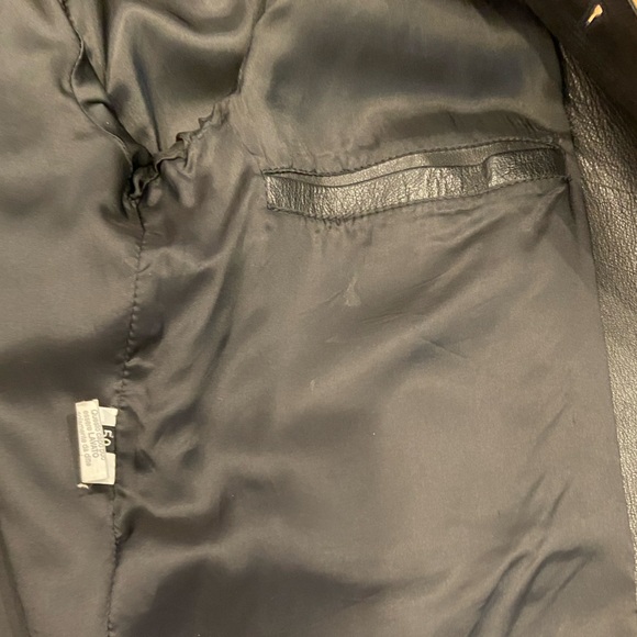 HUGO BOSS Men’s Black Leather Jacket Made in Italy - Picture 8 of 10
